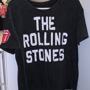 Black Rolling Stones Tee